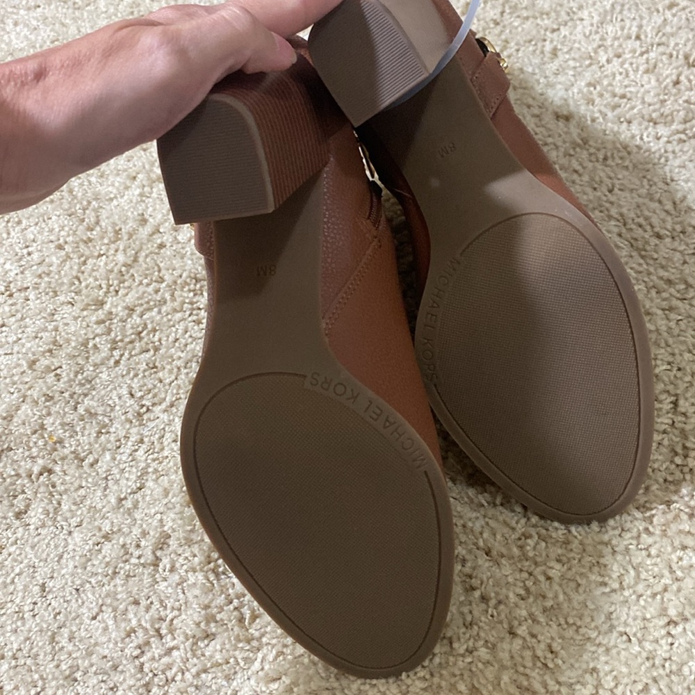 Michael Kors NEW heeled ankle boots brown cognac size 8 - Picture 10 of 13